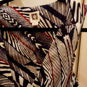 Anne Klein Nautical Wrap Dress Fully Lined